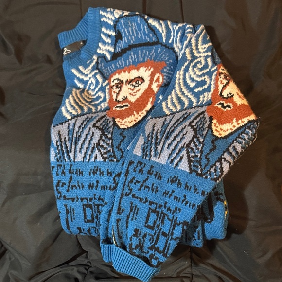 Sweaters - Blue Artistic Men Sweater